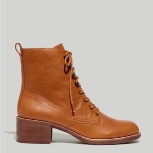 Madewell the Patti Brown Leather Lace-Up Boots